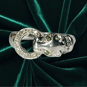 Sterling Silver & Diamond  at Ring Size 7.